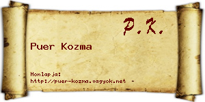 Puer Kozma névjegykártya